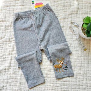 NWT Grey paints with reindeer and floral details 3